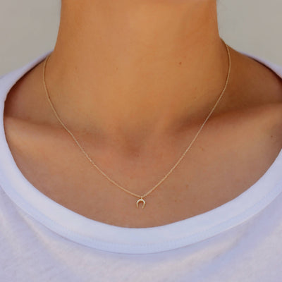 Tiny Horse Shoe Necklace 14k Gold Necklaces