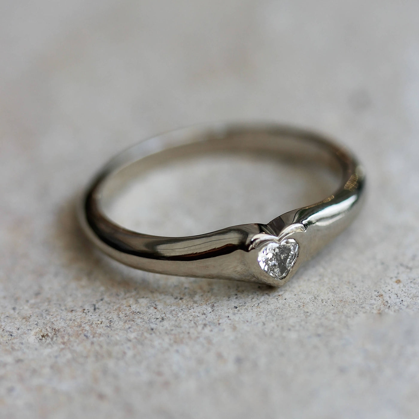Celeste Heart Ring 14k Gold Lab Diamond Rings