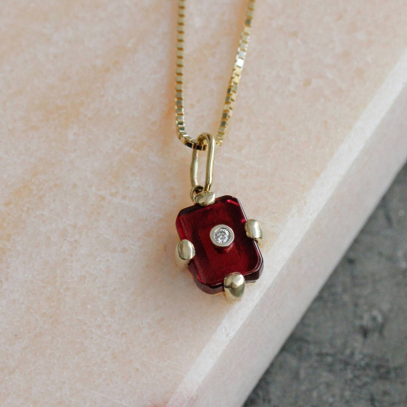 Midnight Necklace 14k Gold Lab Diamond & Rubi Necklaces