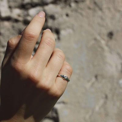 Celeste Heart Ring Silver Lab Diamond Rings