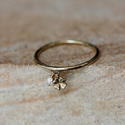 Tiny Clover Pendant 14k Gold Necklaces
