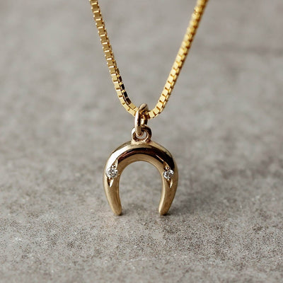 Horseshoe Necklace Pendant 14K Gold Necklaces