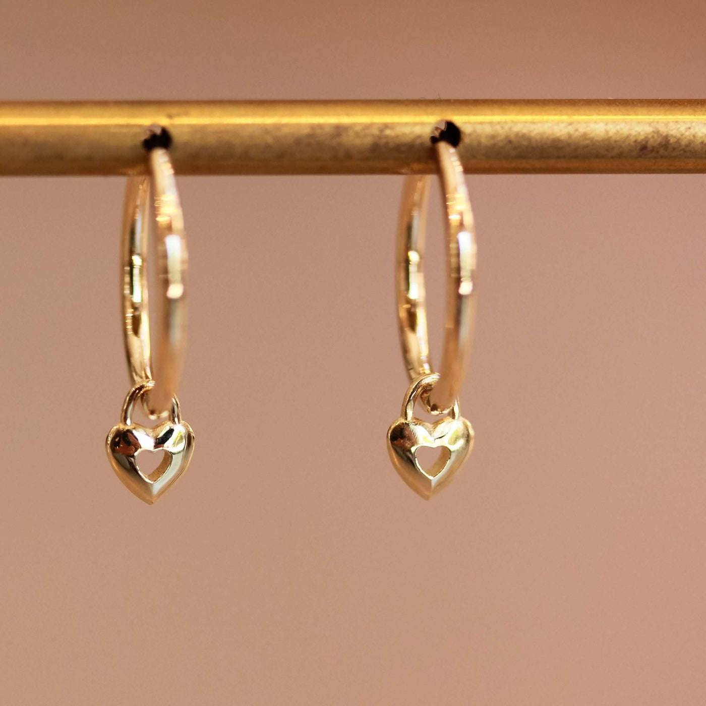 New Heart Pendant 14k Gold Earrings