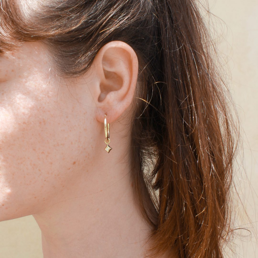 Star Pendant 14k Gold Earrings