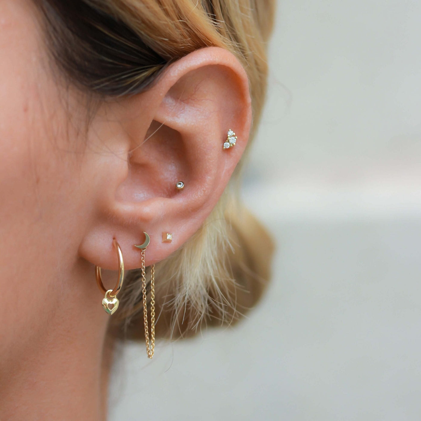 New Heart Pendant 14k Gold Earrings