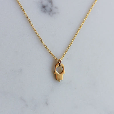 Hamsa Pendant 14k Gold Necklaces 14K Yellow