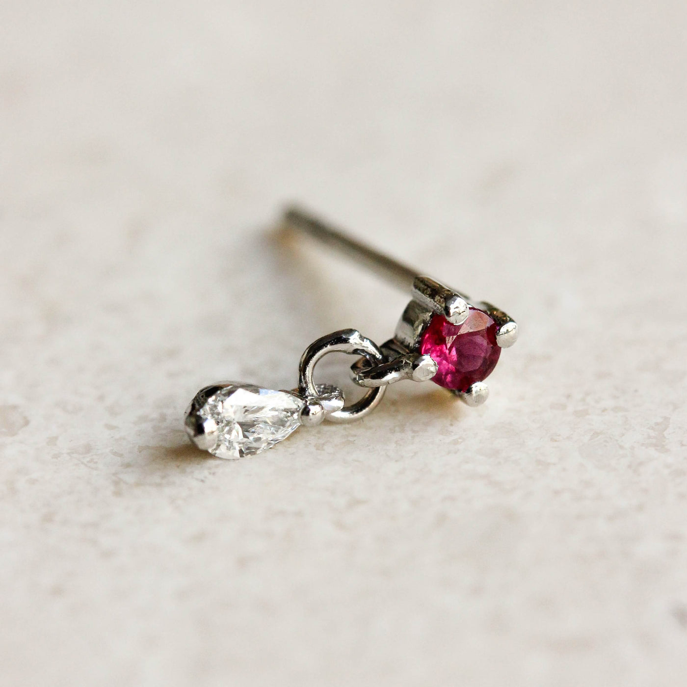 Oasis Earrings 14k Gold Lab White Diamonds & Gem Earrings