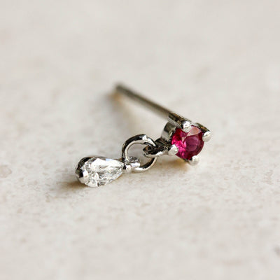 Oasis Earrings 14k Gold Lab White Diamonds & Gem Earrings