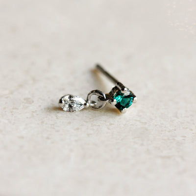Oasis Earrings 14k Gold Lab White Diamonds & Gem Earrings