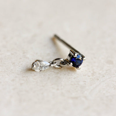 Oasis Earrings 14k Gold Lab White Diamonds & Gem Earrings