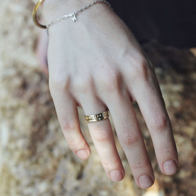 Moon Ring 14k Gold Lab Diamond Rings