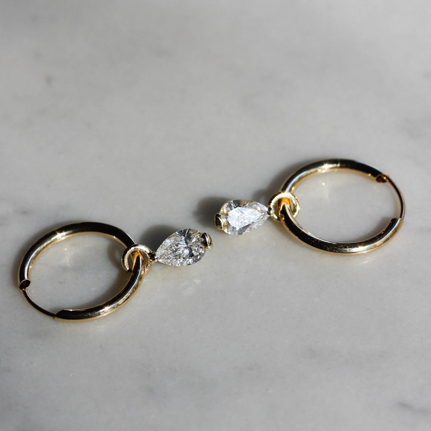 Elsa Hoop Earring 14k Gold Lab Diamond Earrings