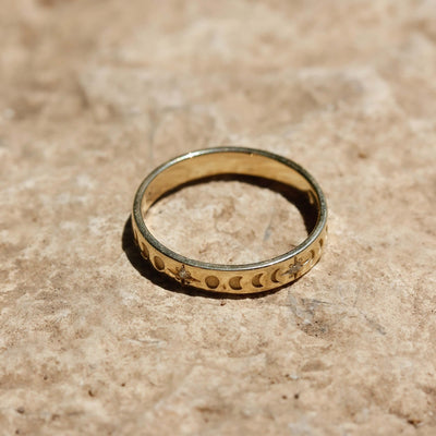 Moon Ring 14k Gold Lab Diamond Rings