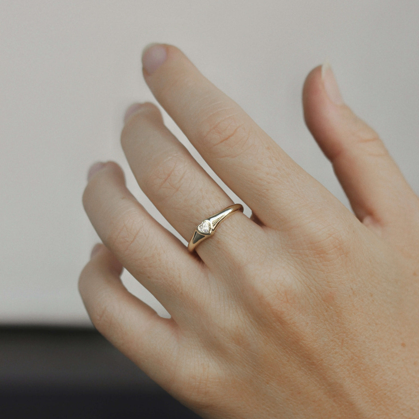 Celeste Heart Ring Silver Lab Diamond Rings
