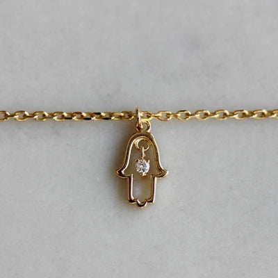 Hamsa Pendant Forever Bracelet 14K Gold Bracelets 