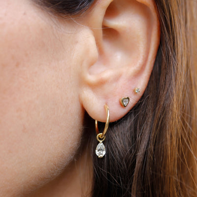 Elsa Hoop Earring 14k Gold Lab Diamond Earrings