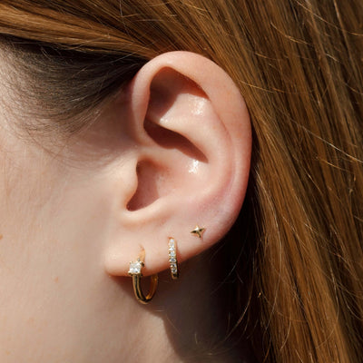 Kelly Earring 14K Gold White Lab Diamonds Earrings