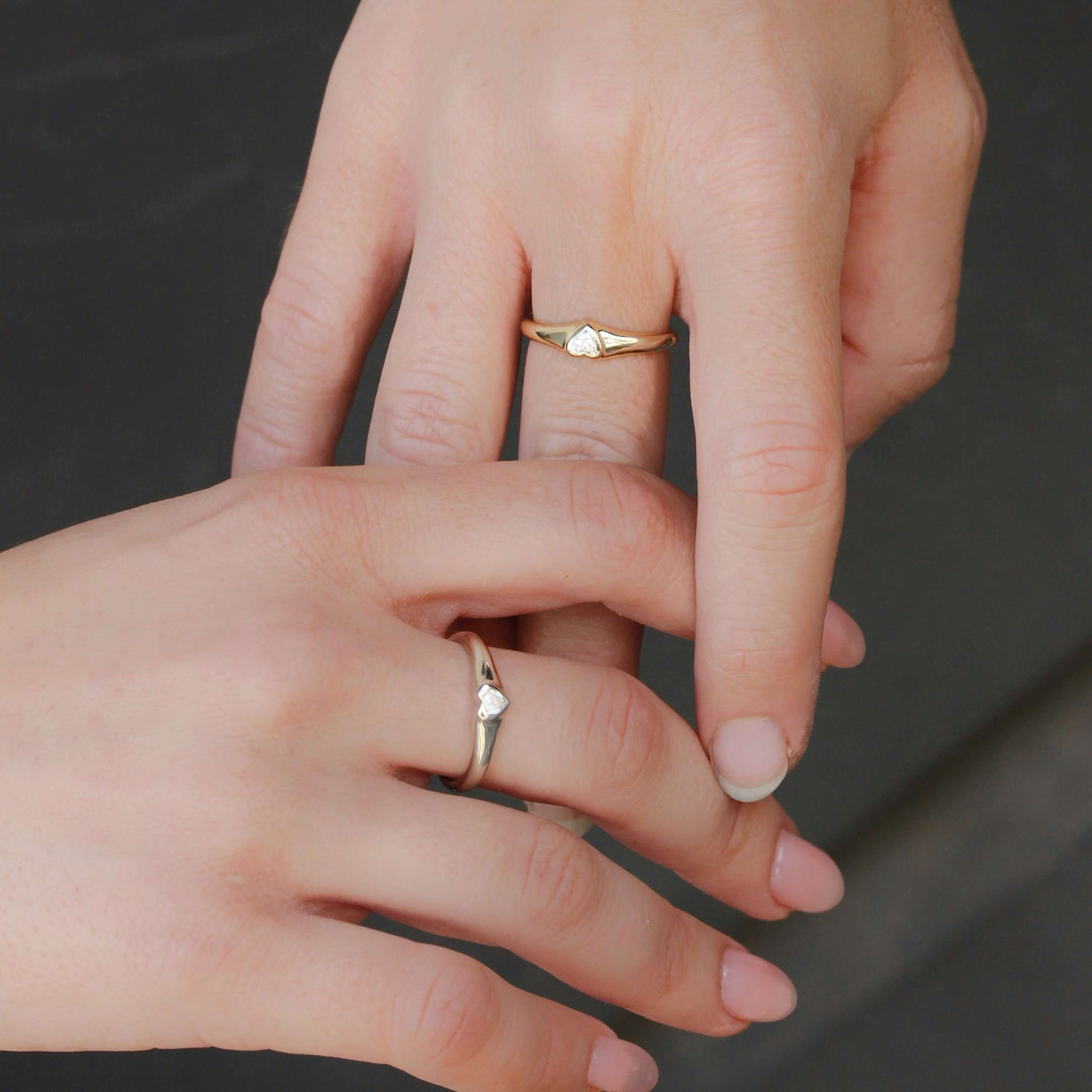 Celeste Heart Ring Silver Lab Diamond Rings