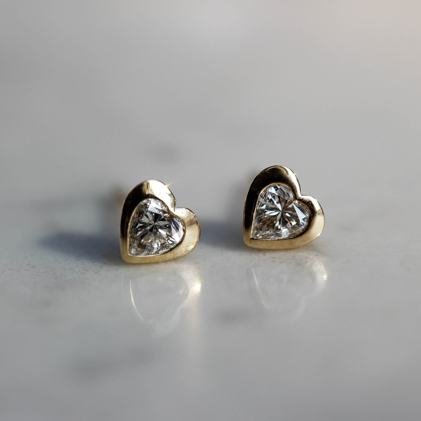 Celeste Heart Earring 14k Gold Lab Diamond Earrings