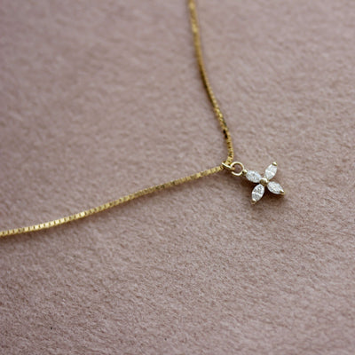 Louisa Necklace 14K Gold White Diamonds Necklaces 