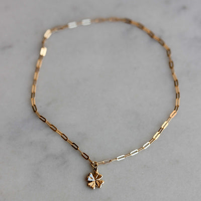 Clover Pendant Infinity Bracelet 14K Gold Bracelets 