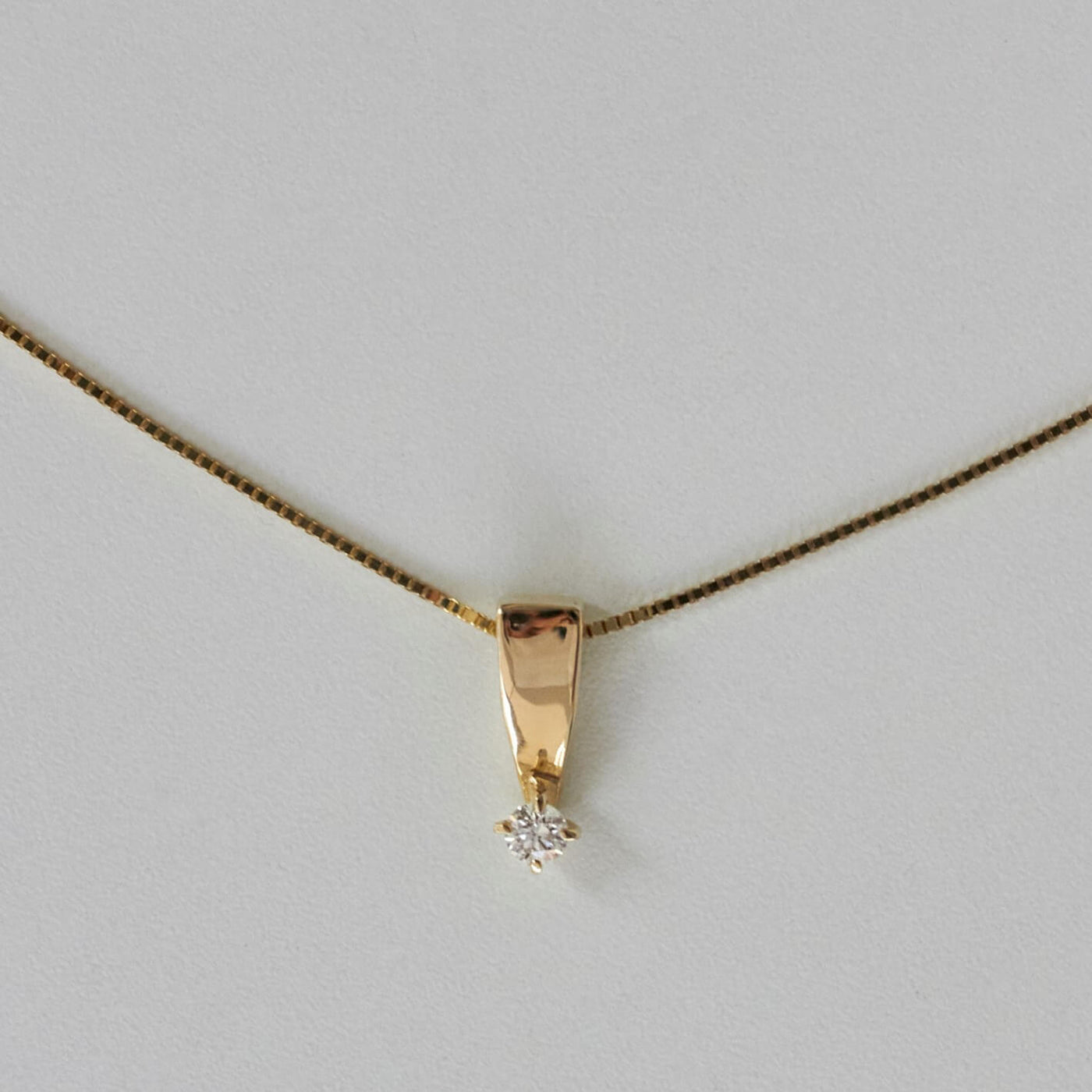 Martini Necklace 14K Gold White Diamond Necklaces 