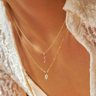 Harmony Necklace 14K Gold White Diamonds Necklaces 