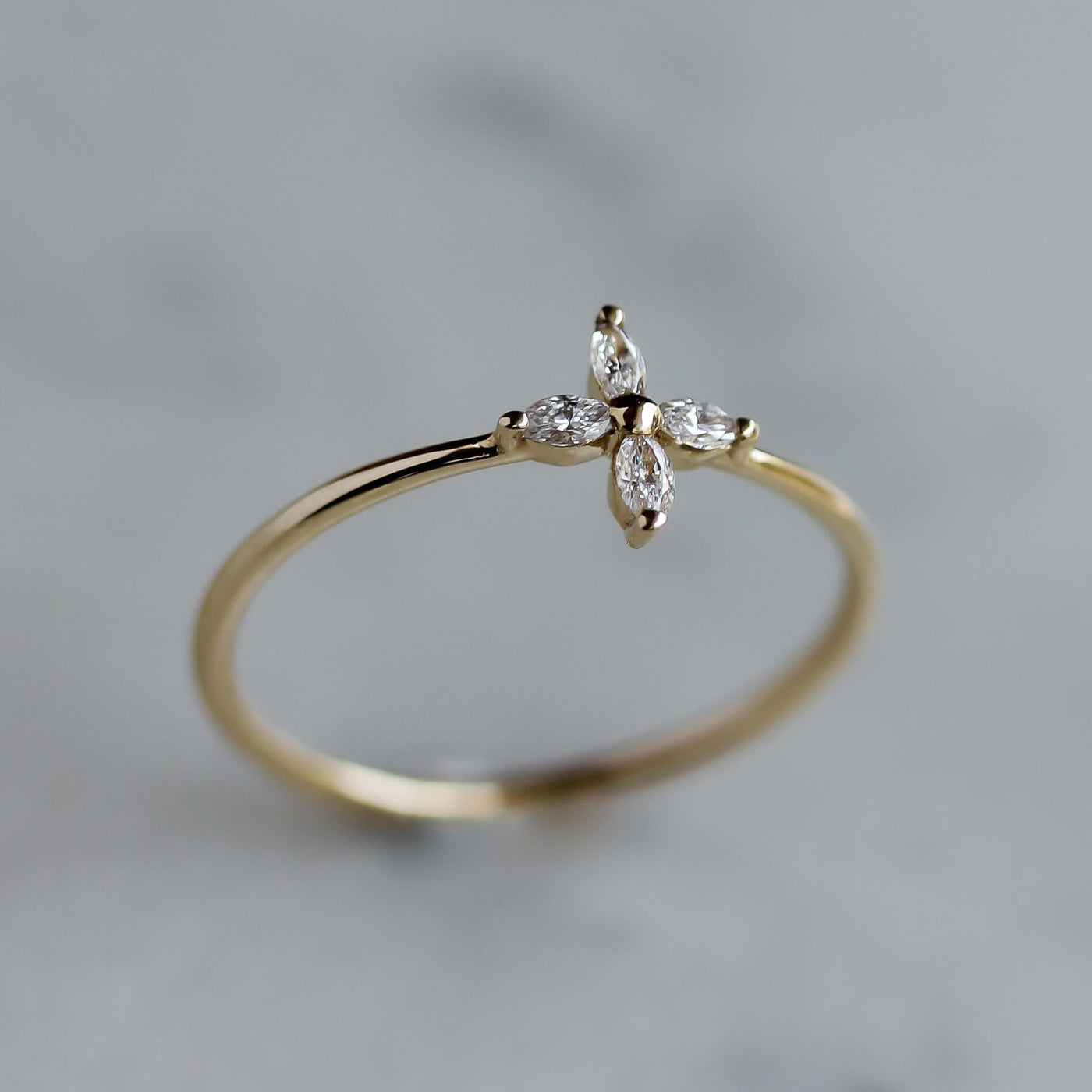 Louisa Ring 14K Gold White Diamonds Rings 