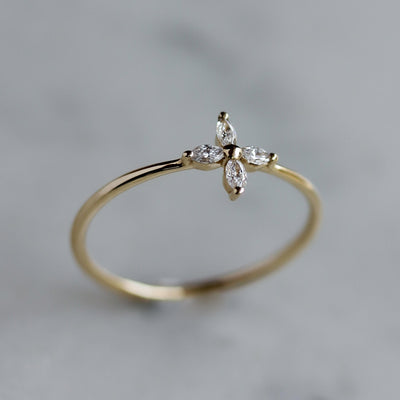 Louisa Ring 14K Gold White Diamonds Rings 