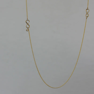 Infinity Necklace 14K Gold White Diamond Necklaces 