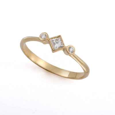 Arya Ring 14K Gold White Diamonds Rings 14K Yellow