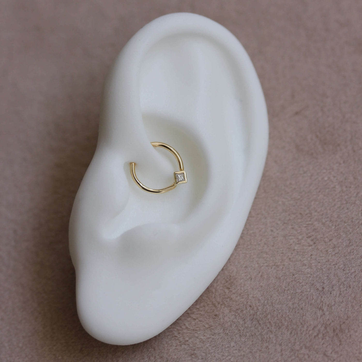 Prince Daith Earring 14K Gold White Diamond Earrings 
