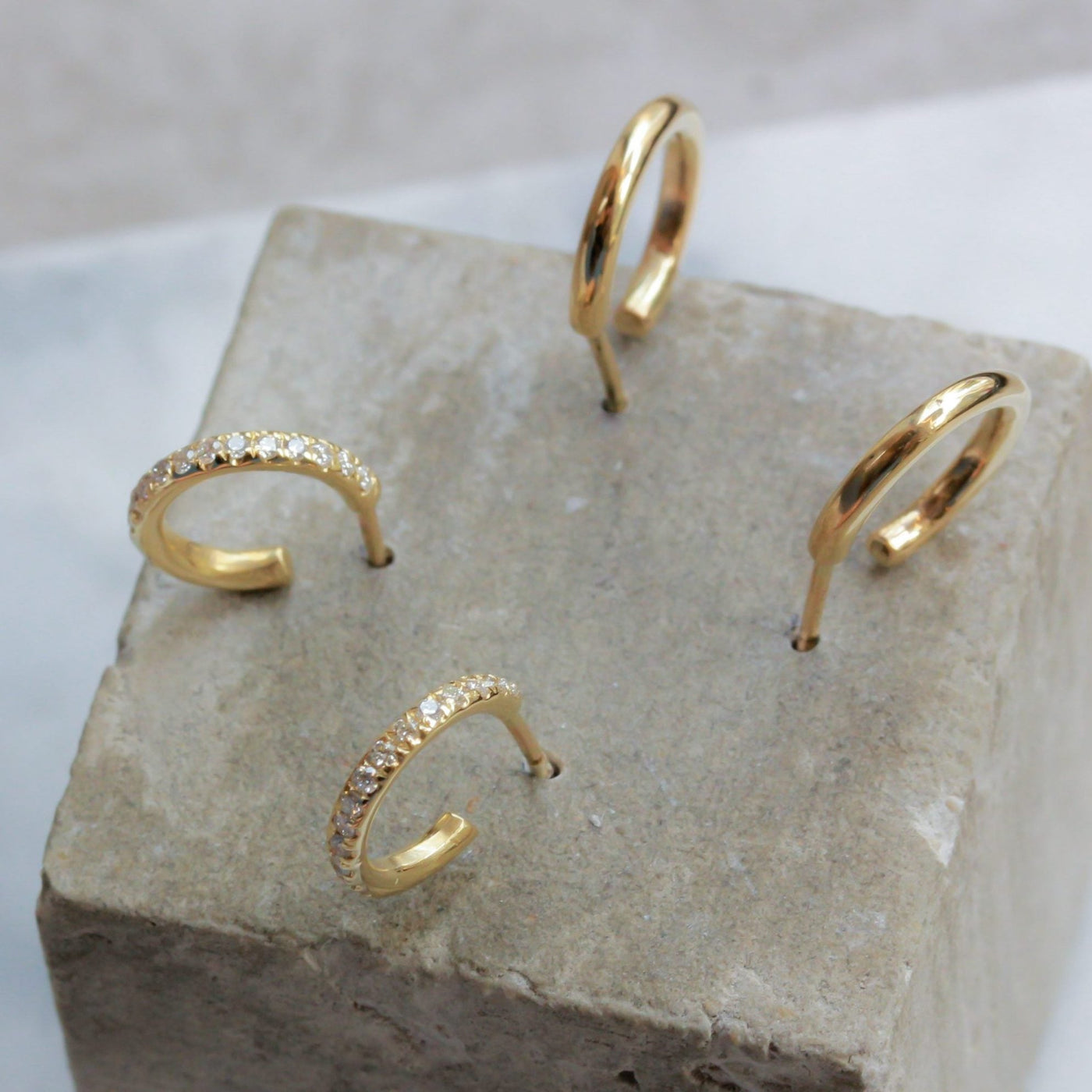 Ashley Earring 14K Gold White Diamonds Earrings 