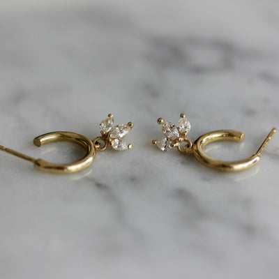 Louise Ashley Earring 14K Gold White Diamonds Earrings 
