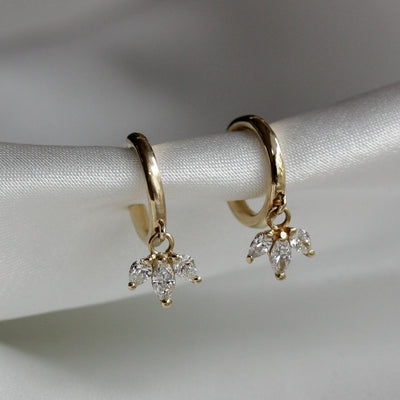 Louise Ashley Earring 14K Gold White Diamonds Earrings 14K White