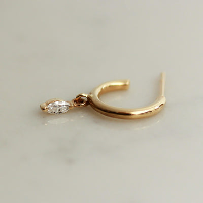 Marquise Ashley Earring 14K Gold White Diamond Earrings 14K Yellow