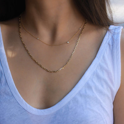 Plain Beverly Necklace 14K Gold Necklaces 