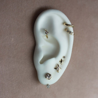 Ivy Earring 14K Gold White Diamonds Earrings 