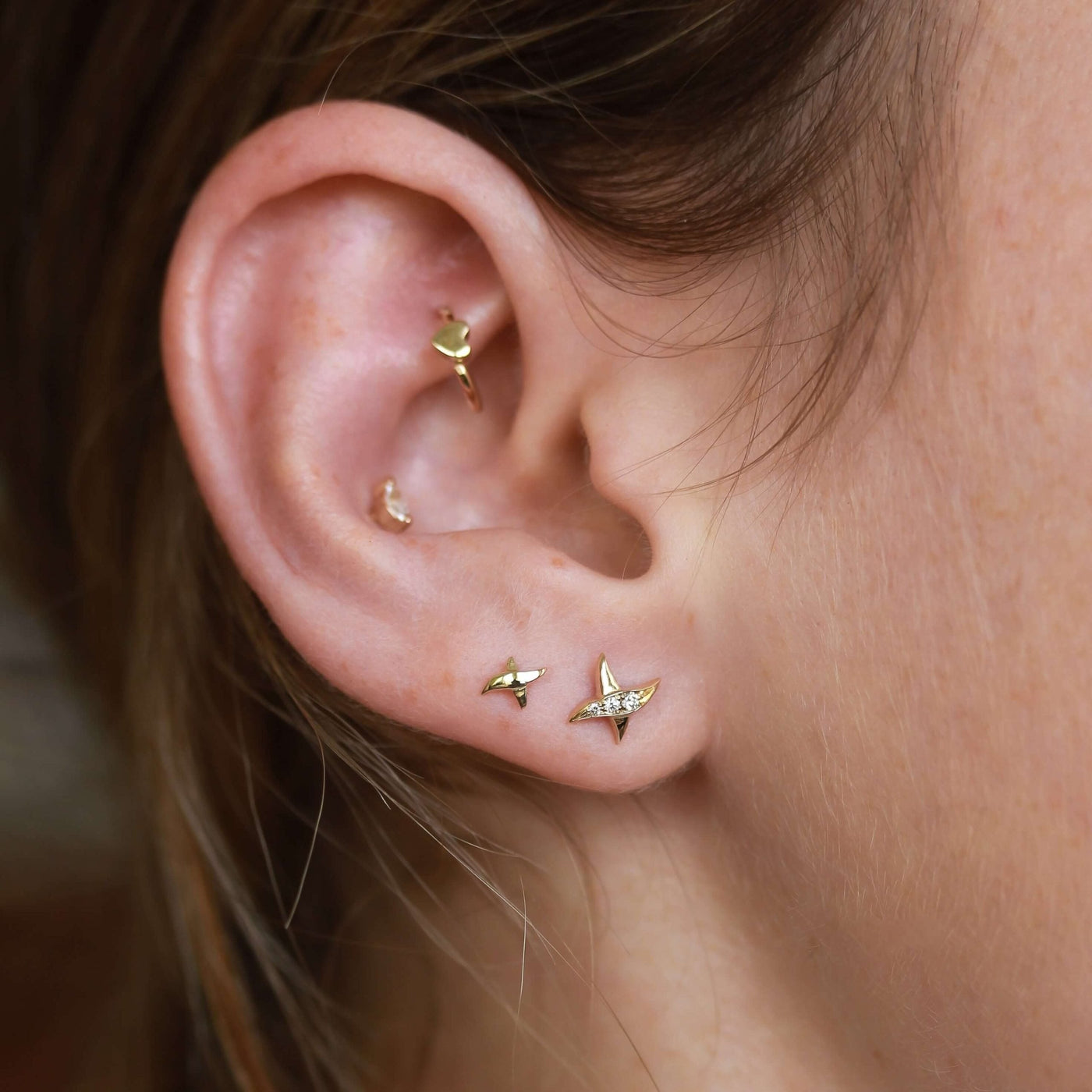 Ivy Piercing Earring 14K Gold Earrings 
