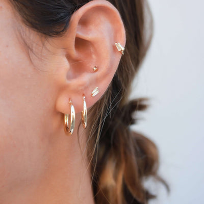 Double Taper Earring 14K Gold Earrings 