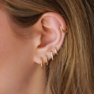 Kelly Piercing Hoop Earring 14K Gold Earrings 14K Yellow
