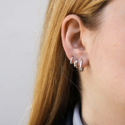 Chunky Kelly Piercing Hoop Earring 14K Earrings 14K White