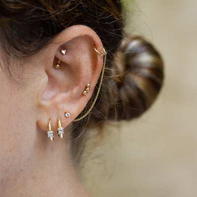 Heart Rook Piercing Earring 14K Gold Earrings 