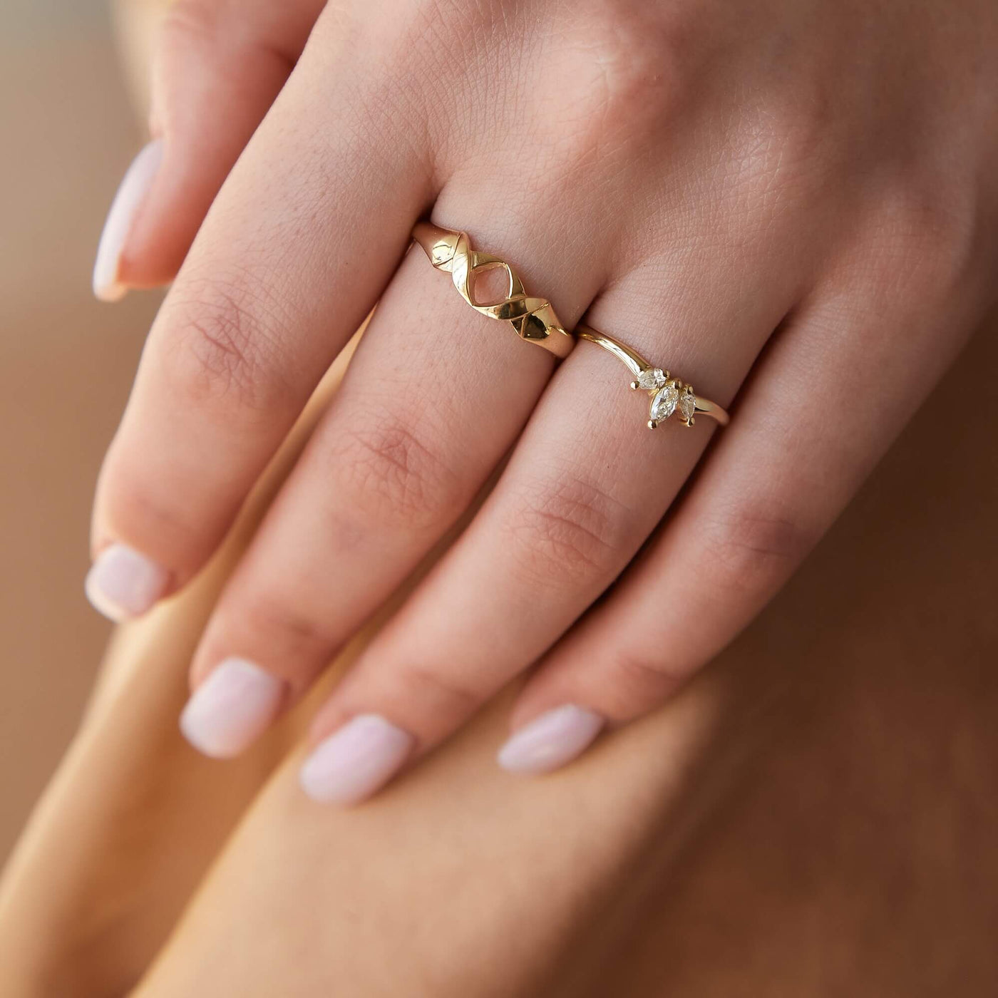 Louise Ring 14K Gold White Diamonds Rings 