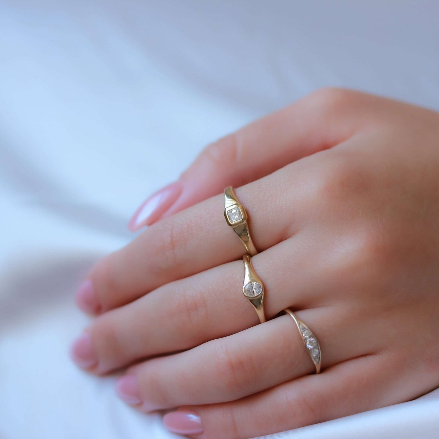Kim Ring 14K Gold White Diamonds Rings 