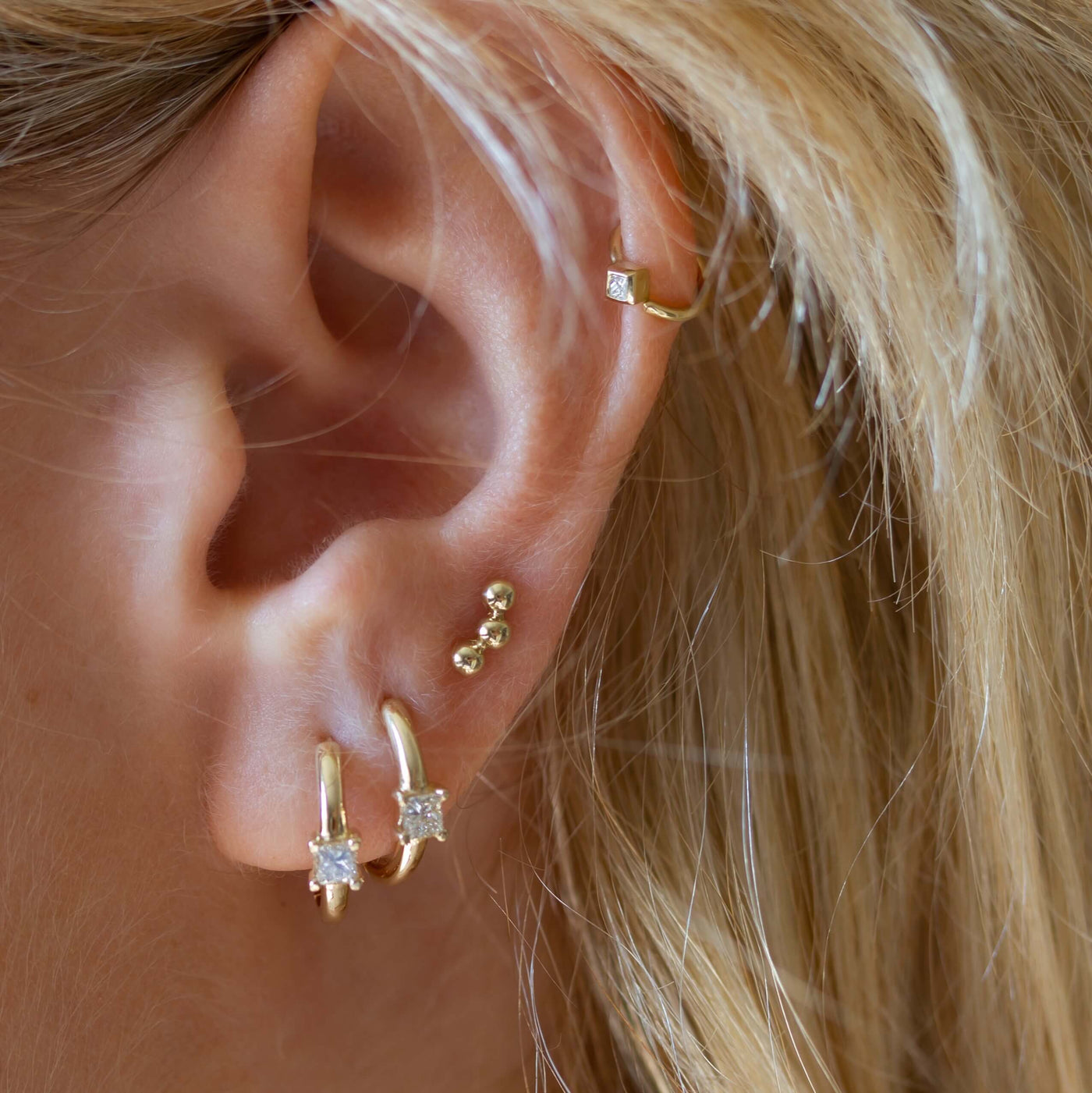 Brendon Piercing Earring 14K Gold Earrings 