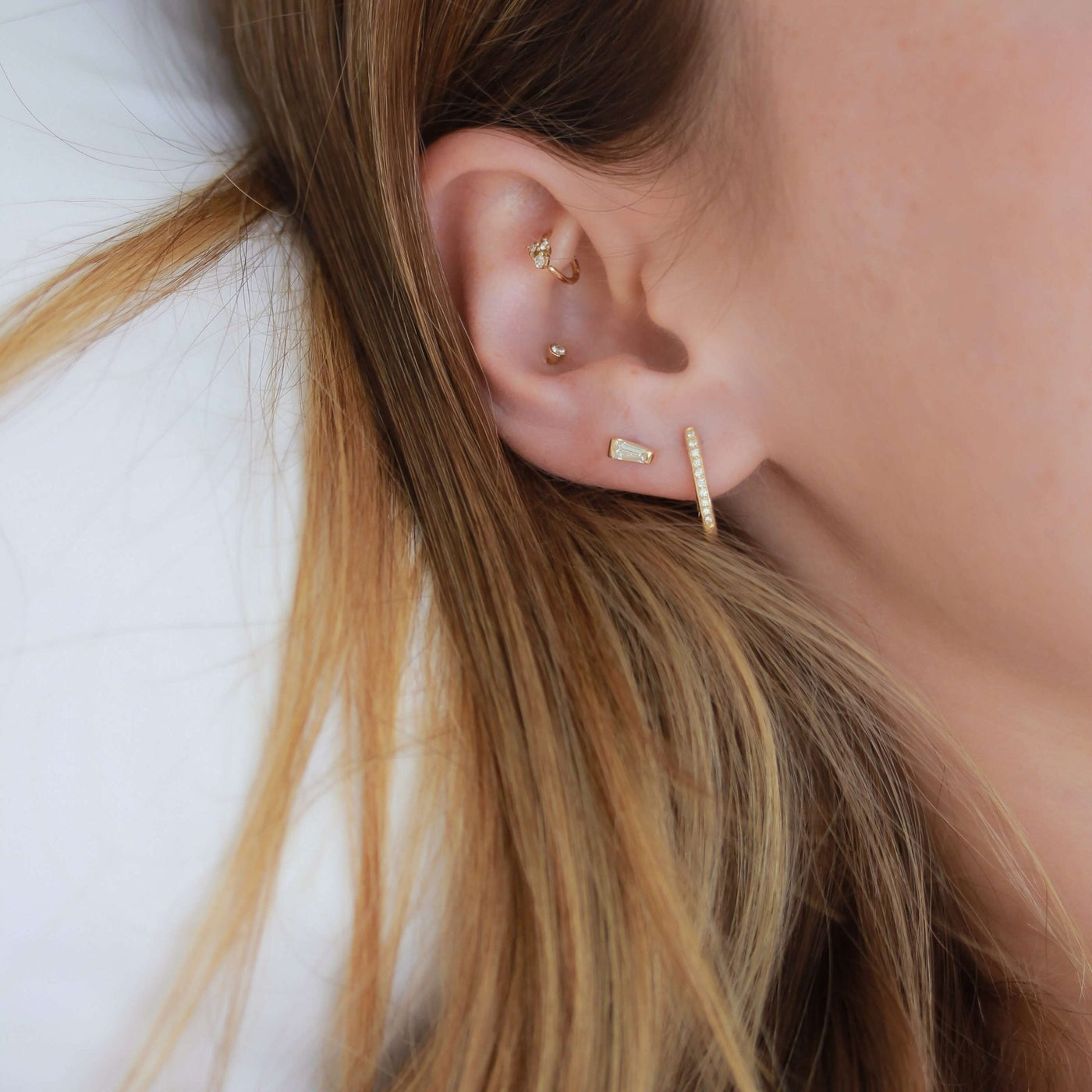 Michelle Earring 14K Gold White Diamonds Earrings 