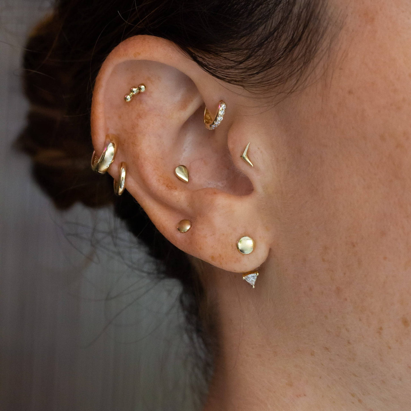 Boomerang Piercing Earring 14K Gold Earrings 