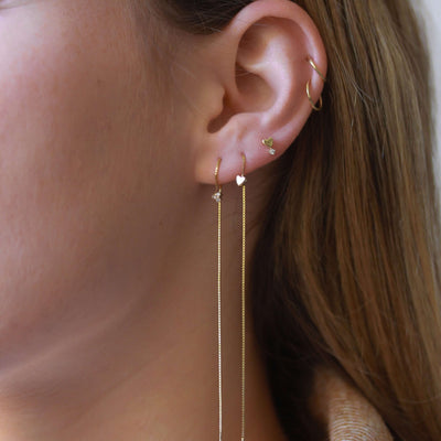 Bella Earring 14K Gold White Diamond Earrings 