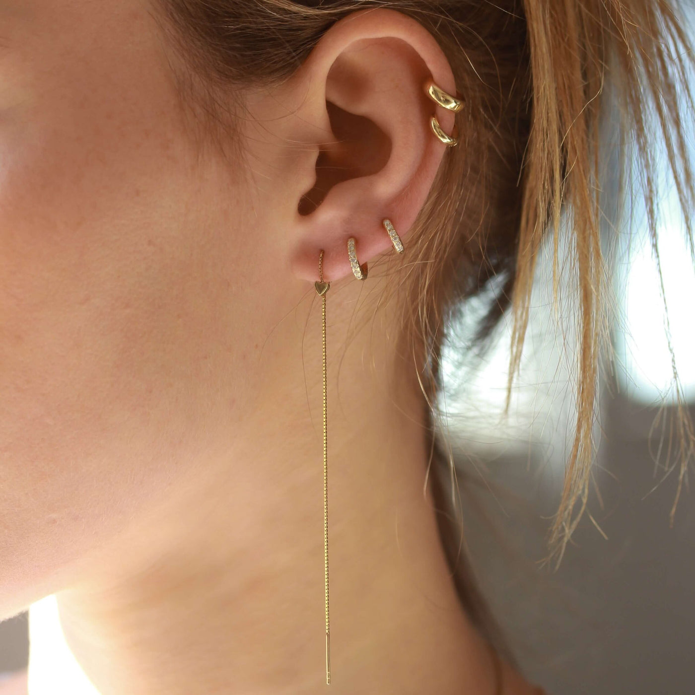 Kelly Piercing Hoop Earring 14K Gold Earrings 
